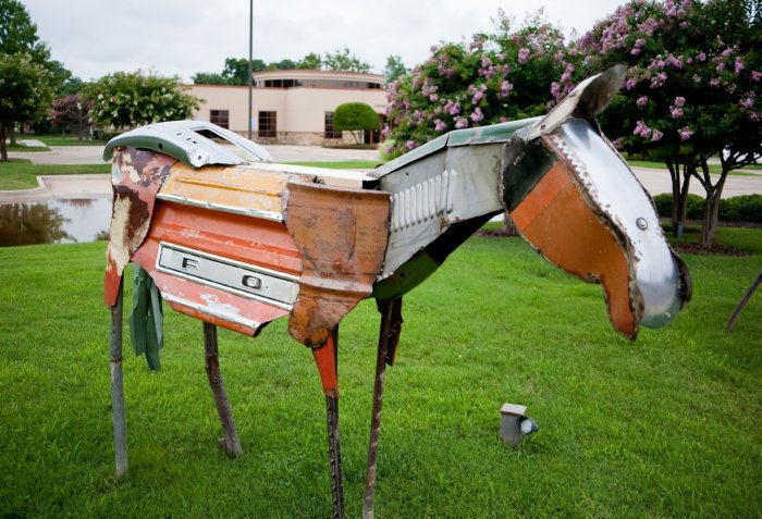 junk car sculpture
